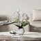 Artificial Orchids Flowers with Vase White Phalaenopsis Plant Silk Faux Orchids Fake Flowers Arrangements for Home Decoration Living Room Office Bedroom Bathroom Kitchen Dining Room